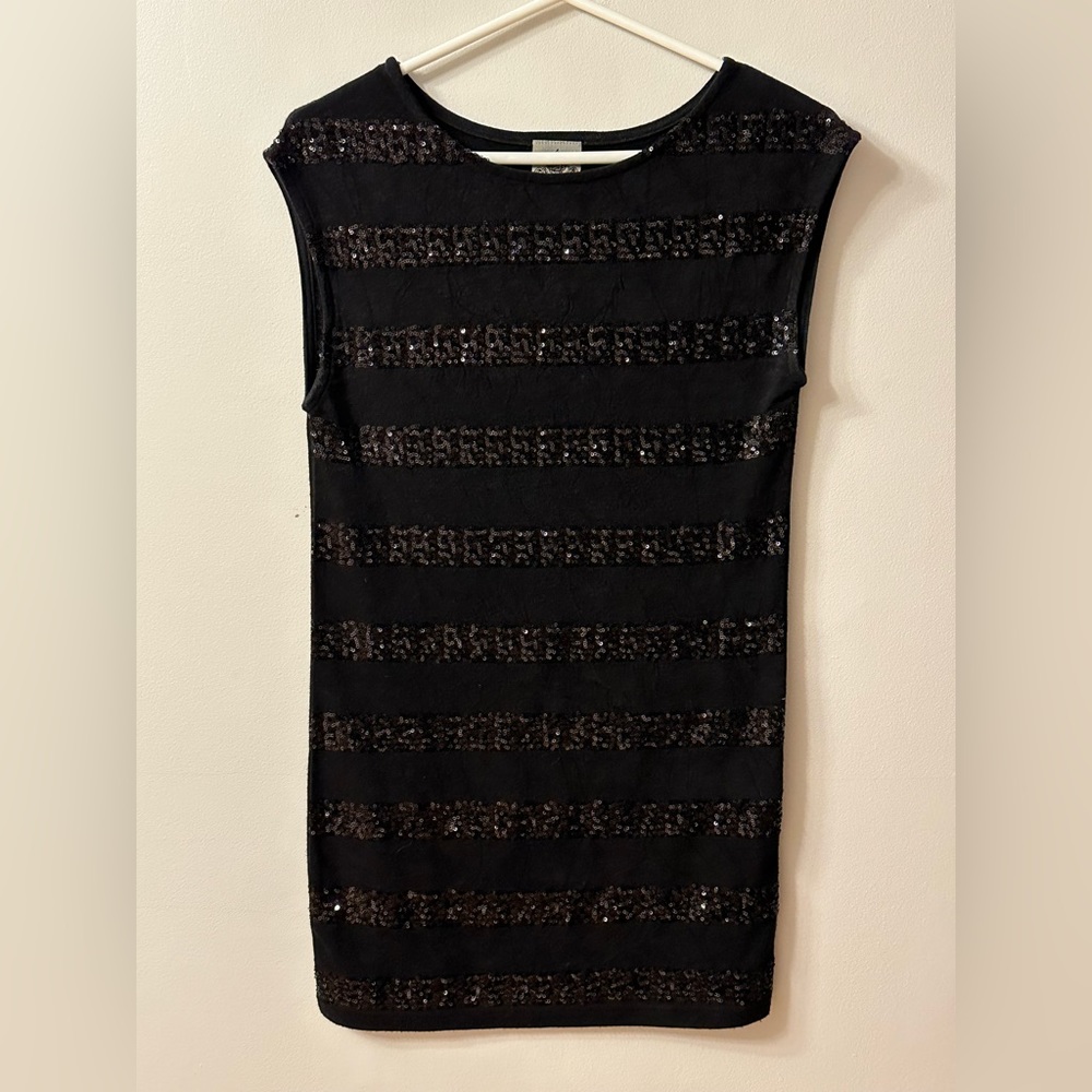 MK2k mini sweater dress black with black sequins size Xs